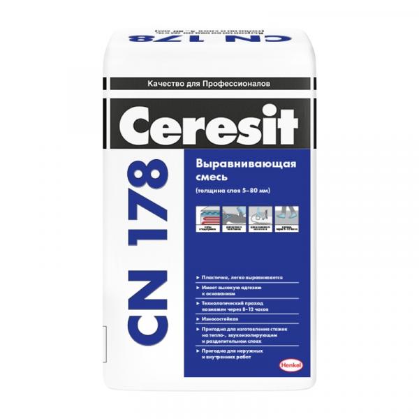 Легковыравнивающаяся смесь Ceresit CN178, 25 кг