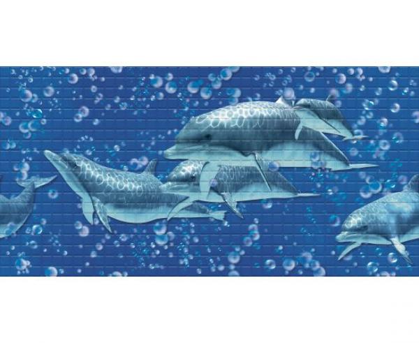 Панель ПВХ 0,3 мозаика «Дельфины»