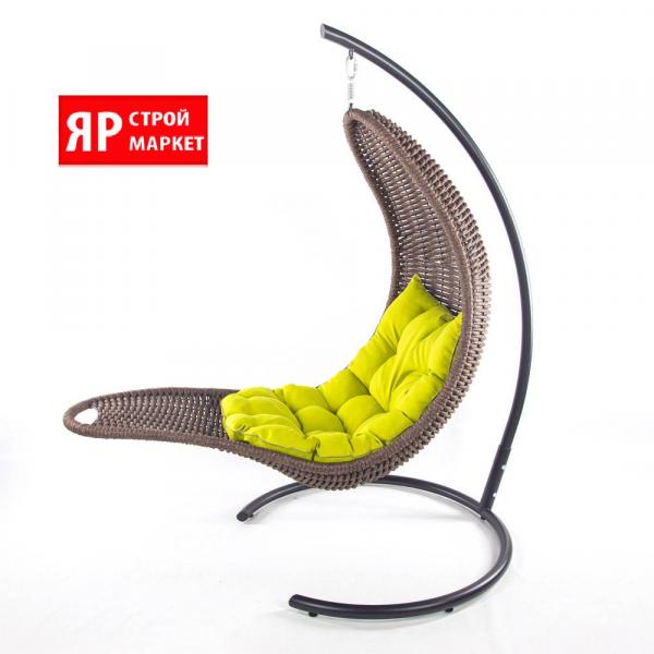 Кресло-шезлонг подвесное (в комплекте кресло, стойка, подушка, крепеж) Коричневый
